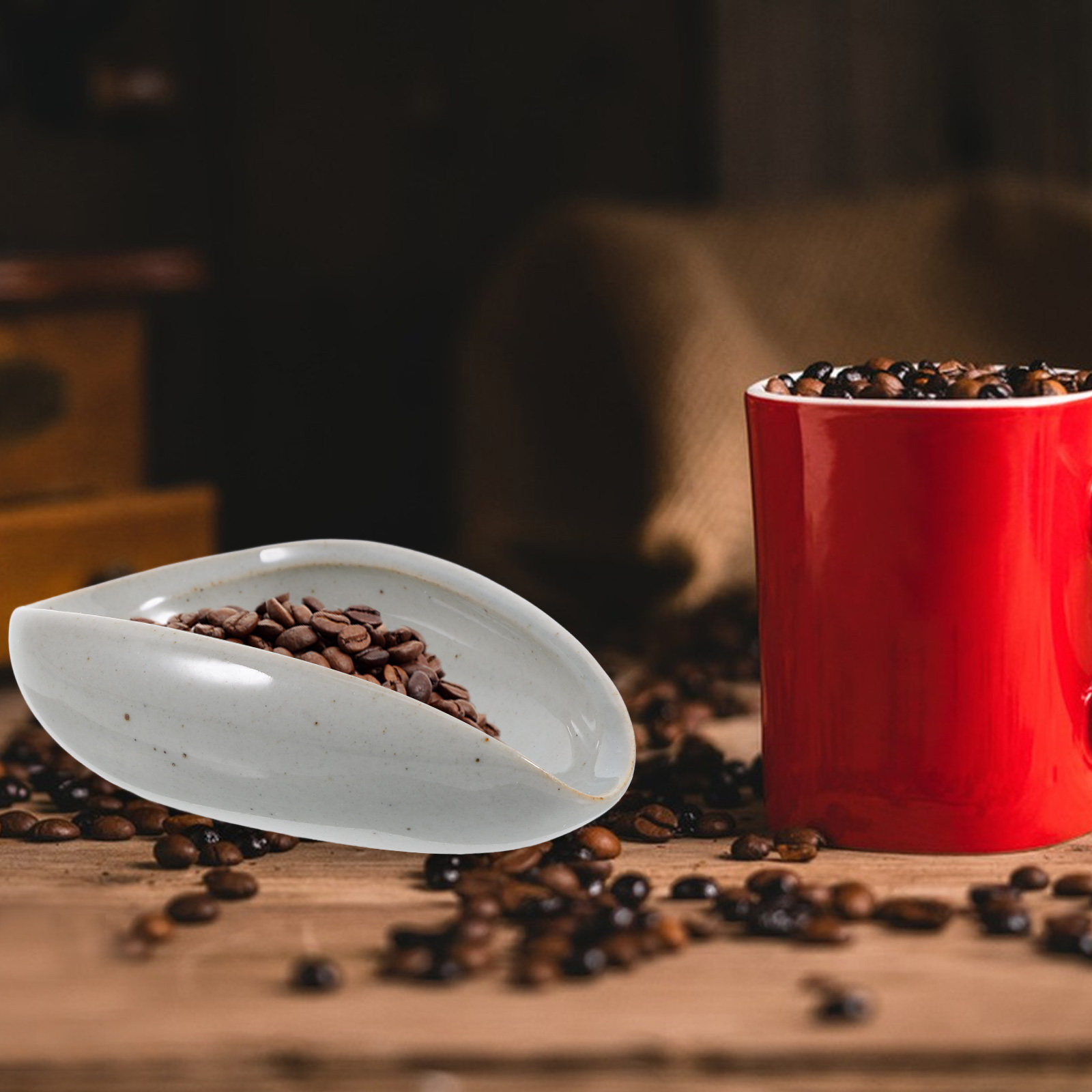 Coffee Tea Bean - Ceramic Coffee Bean Dosing Tray Multi-Function