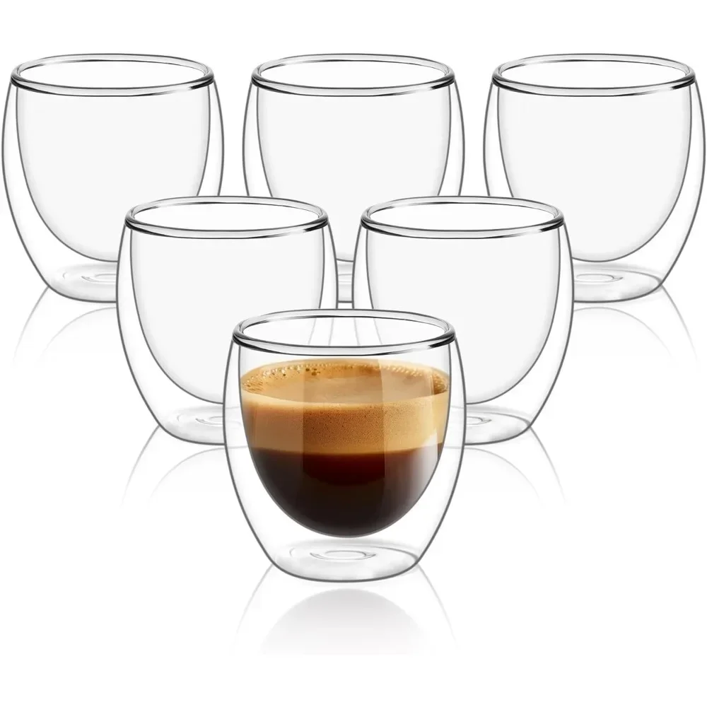 Juice Tea Coffee - 6 pcs Clear Double Wall Glass