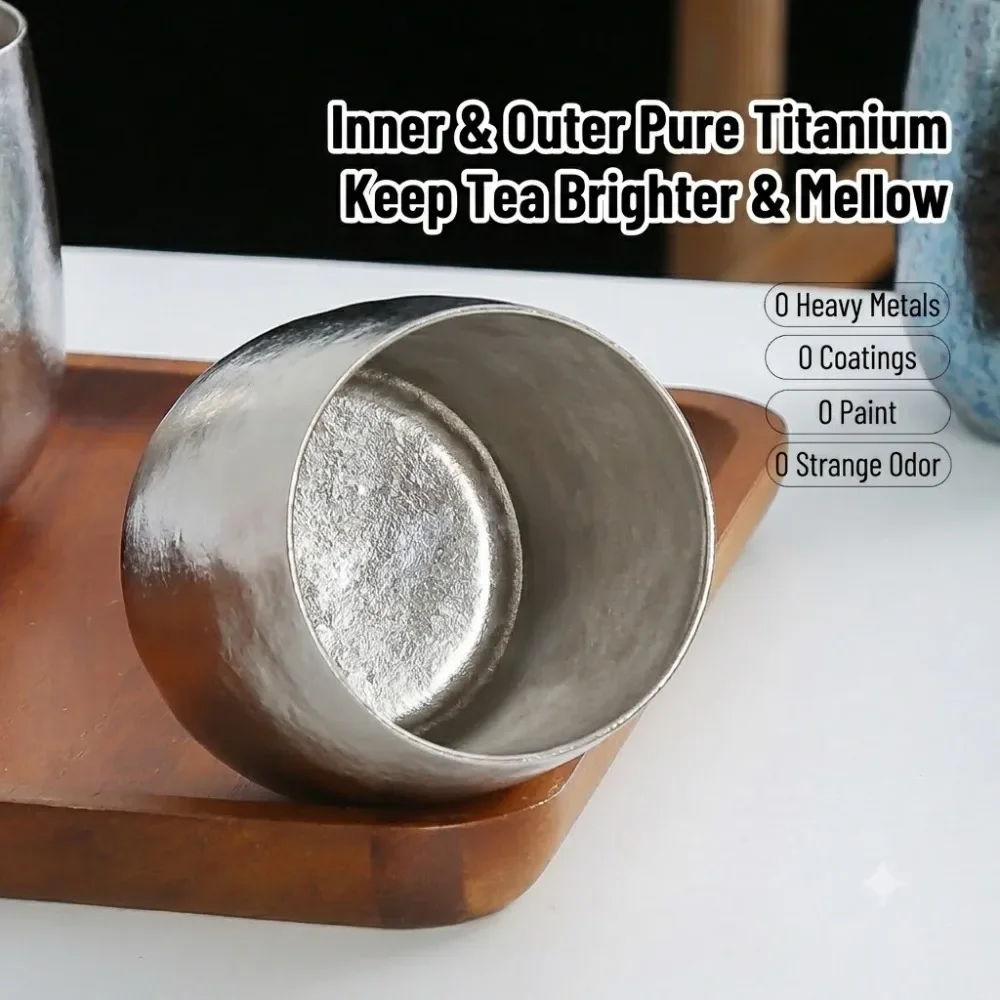 Juice Tea Coffee - Pure Titanium Double-Wall Coffee Mug Water