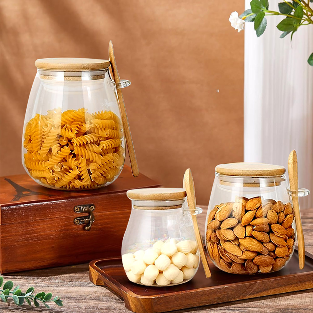 34oz sealed glass jar with spo - Coffee Tea Sugar Container Set 评论和价格