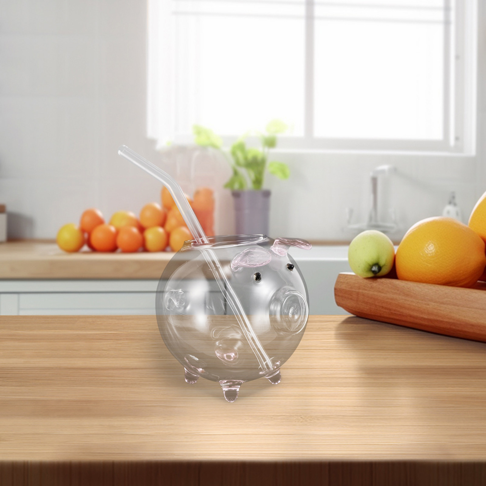 Creative Pig Shaped Glass Cock - Juice Tea Coffee 评论和价格