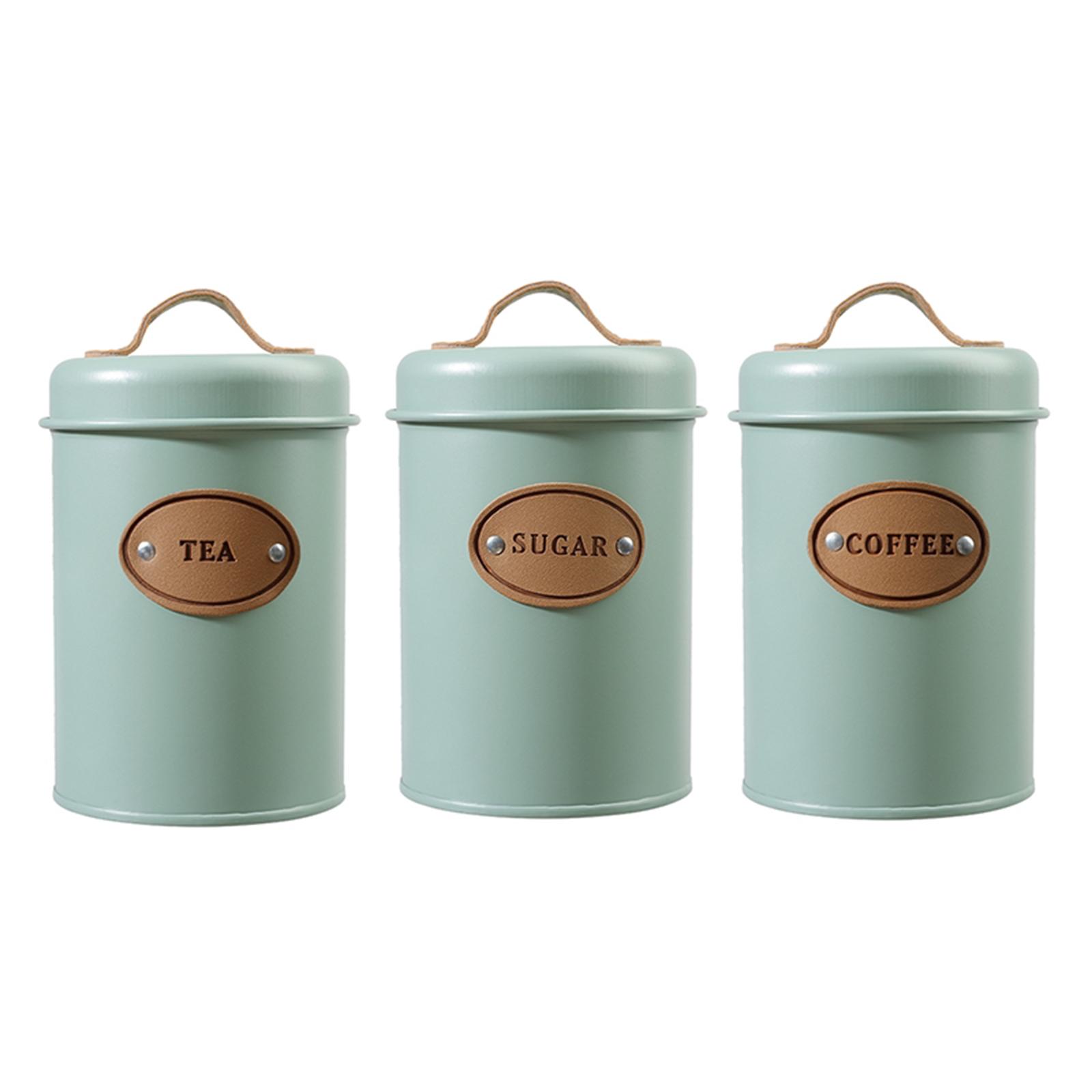 3-Piece Multipurpose Kitchen C - Coffee Tea Sugar Container Set 评论和价格