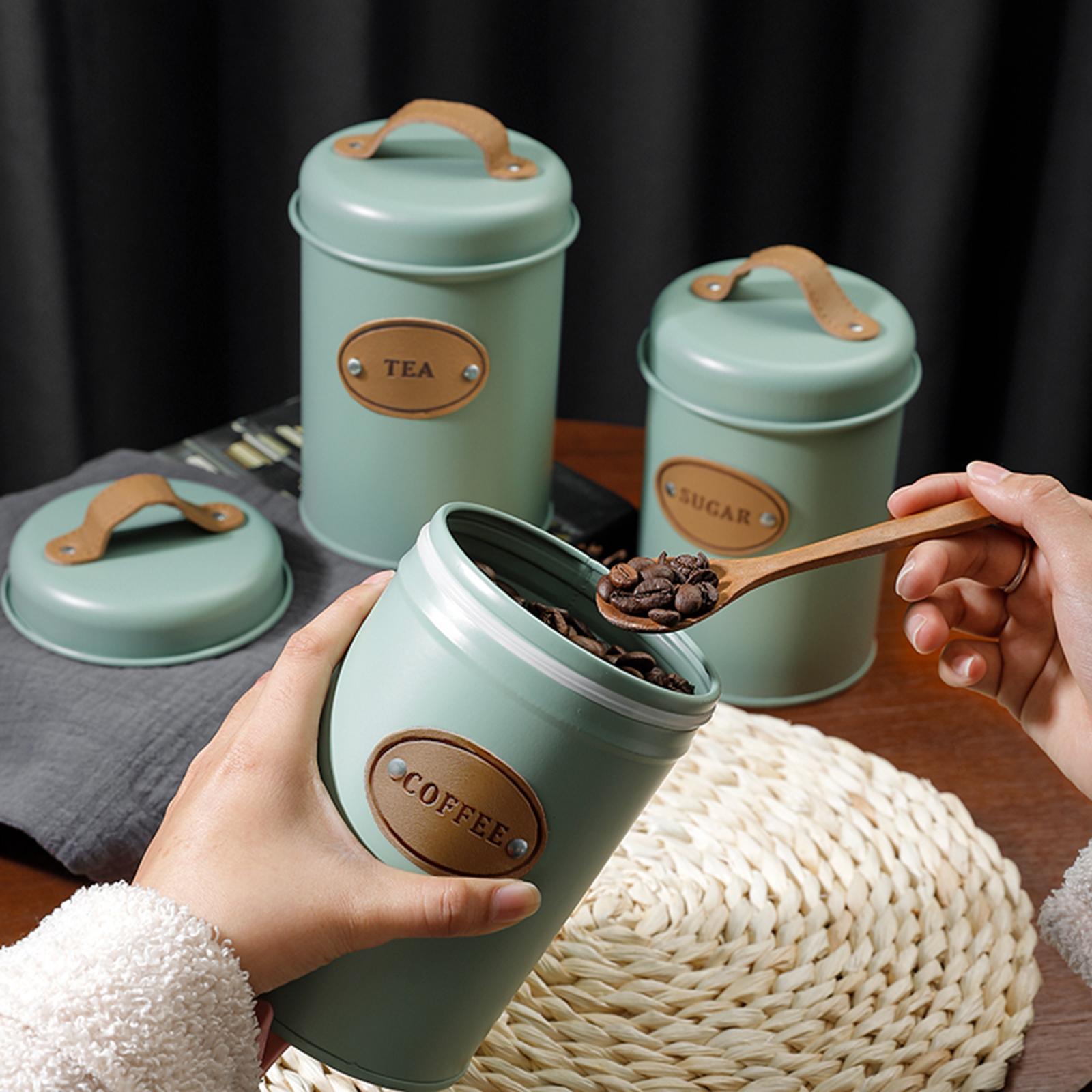 3-Piece Multipurpose Kitchen C - Coffee Tea Sugar Container Set 评论和价格