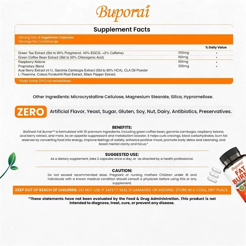 Fat Burner Capsules - Healthy  - Coffee Tea Bean 评论和价格