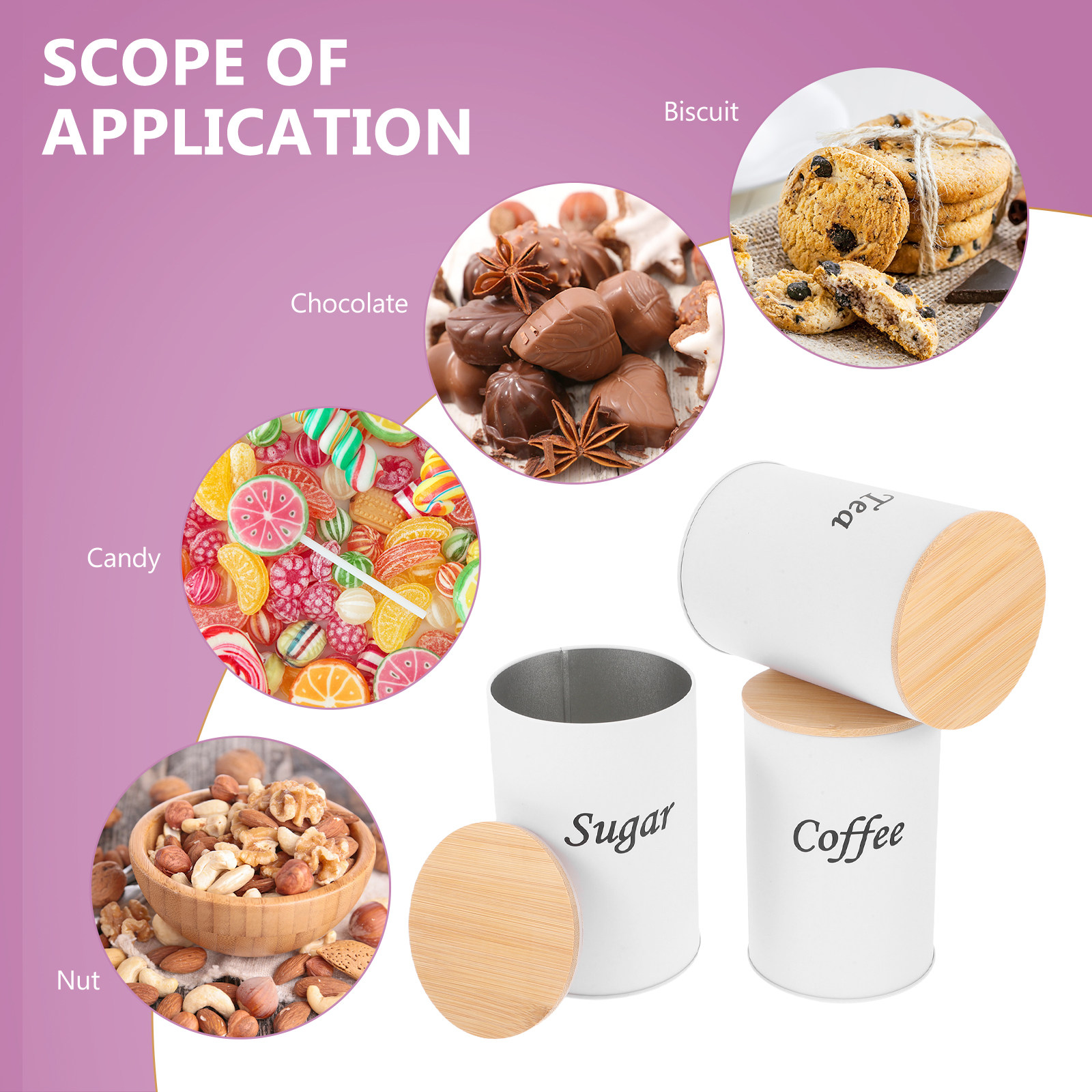 3Pcs Airtight Round Canisters  - Coffee Tea Bean 评论和价格