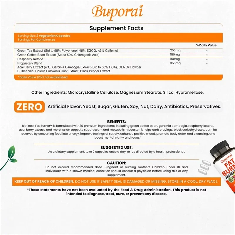 Fat Burner Capsules - Healthy  - Coffee Tea Bean 评论和价格