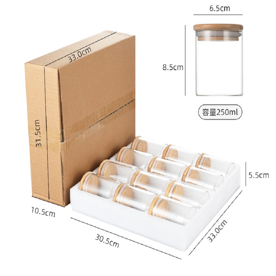 12pcs/set Airtight Glass Stora - Coffee Tea Sugar Container Set 评论和价格
