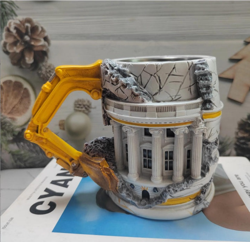 3D Excavator Breaking Building - Coffee Tea Break 评论和价格