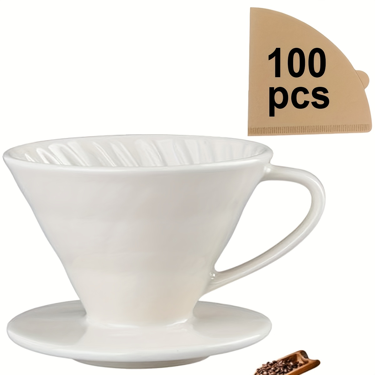 Pour Over Coffee Maker, Cerami - Coffee Tea Paper Cups 评论和价格