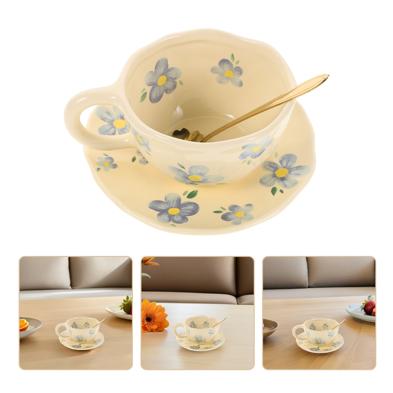 1Set Creative Ceramic Coffee C - Coffee Tea Break 评论和价格