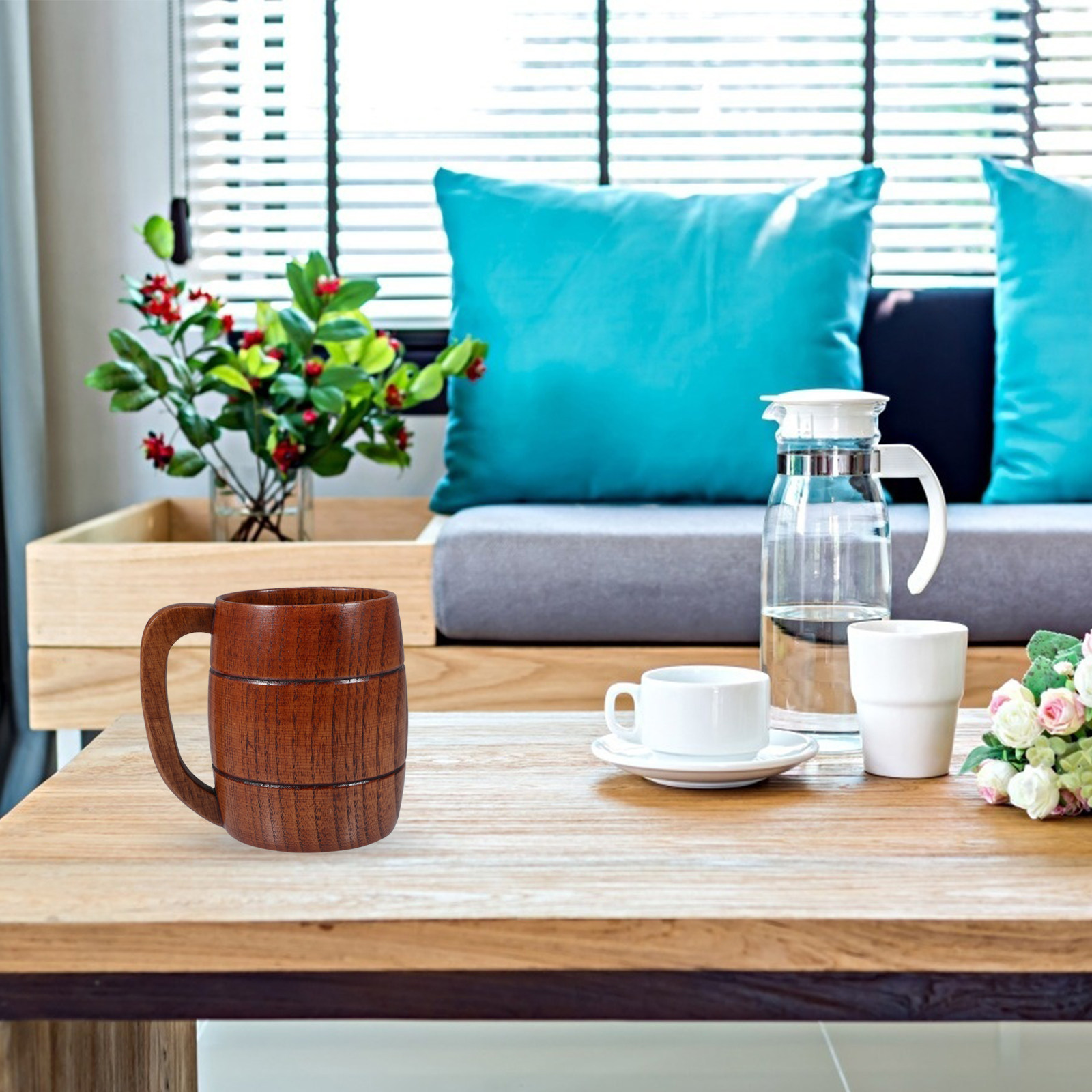 Wooden Beer Coffee Mug Water C - Coffee Tea Shop 评论和价格