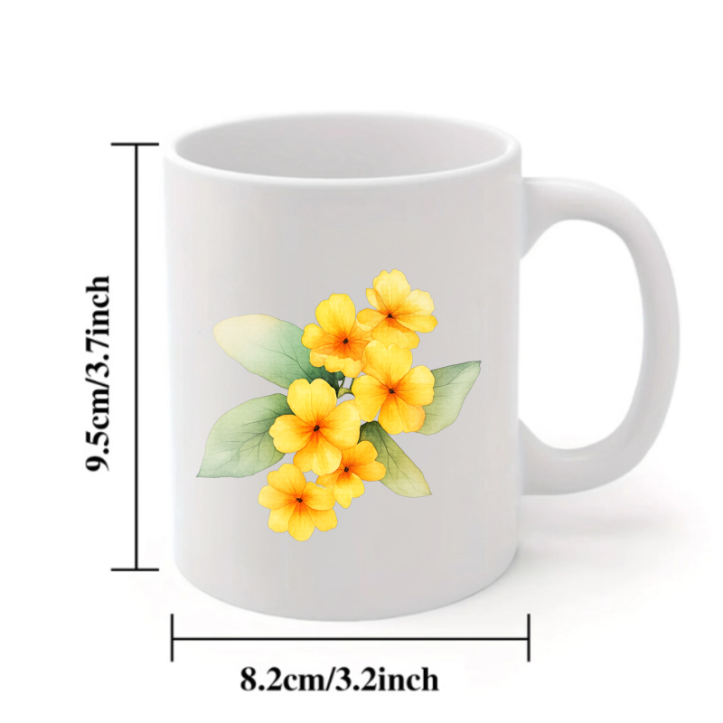 Ceramic mug with white and yel - Coffee Tea Break 评论和价格