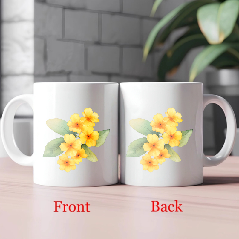 Ceramic mug with white and yel - Coffee Tea Break 评论和价格