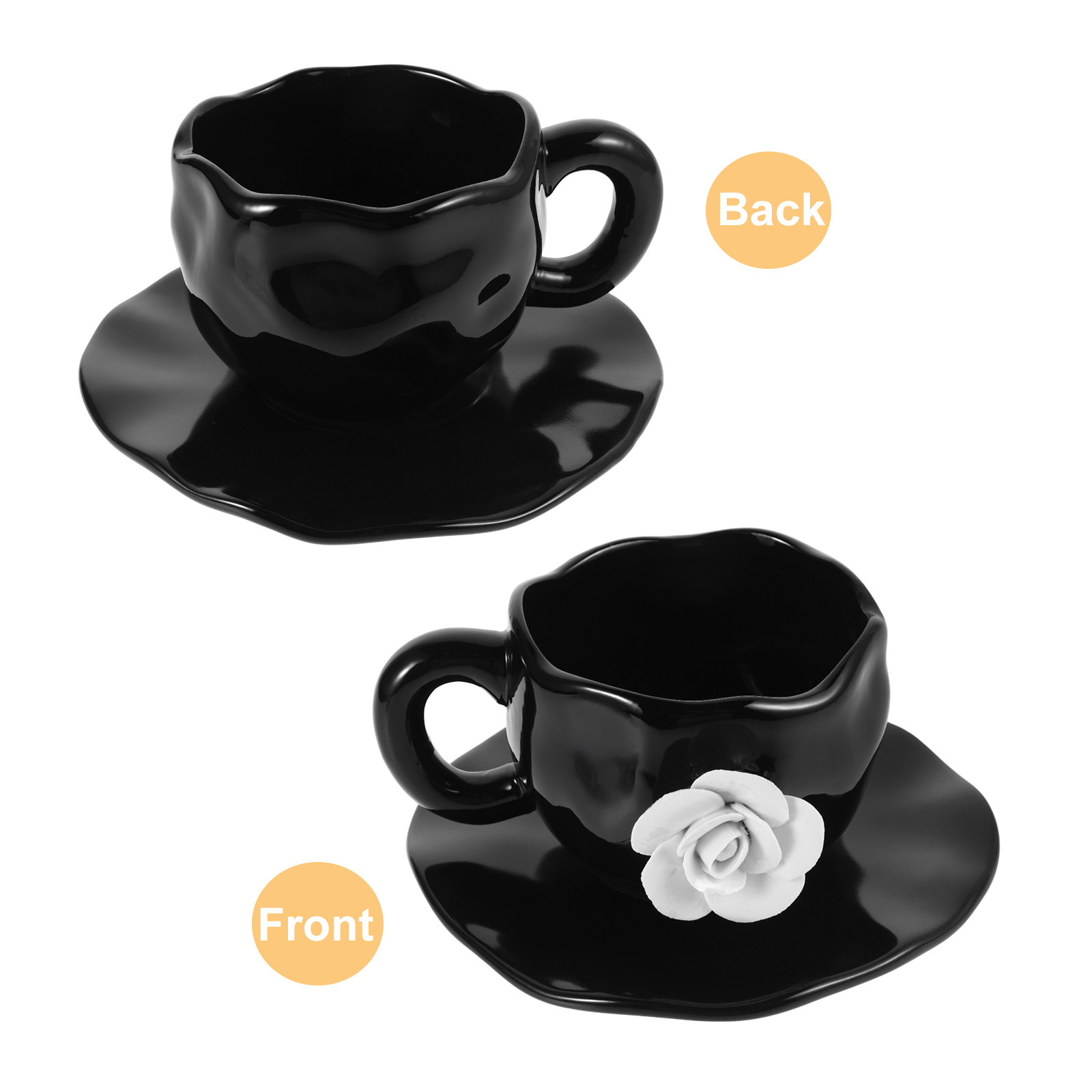 1Set Floral 3D Rose Design Cer - Juice Tea Coffee 评论和价格
