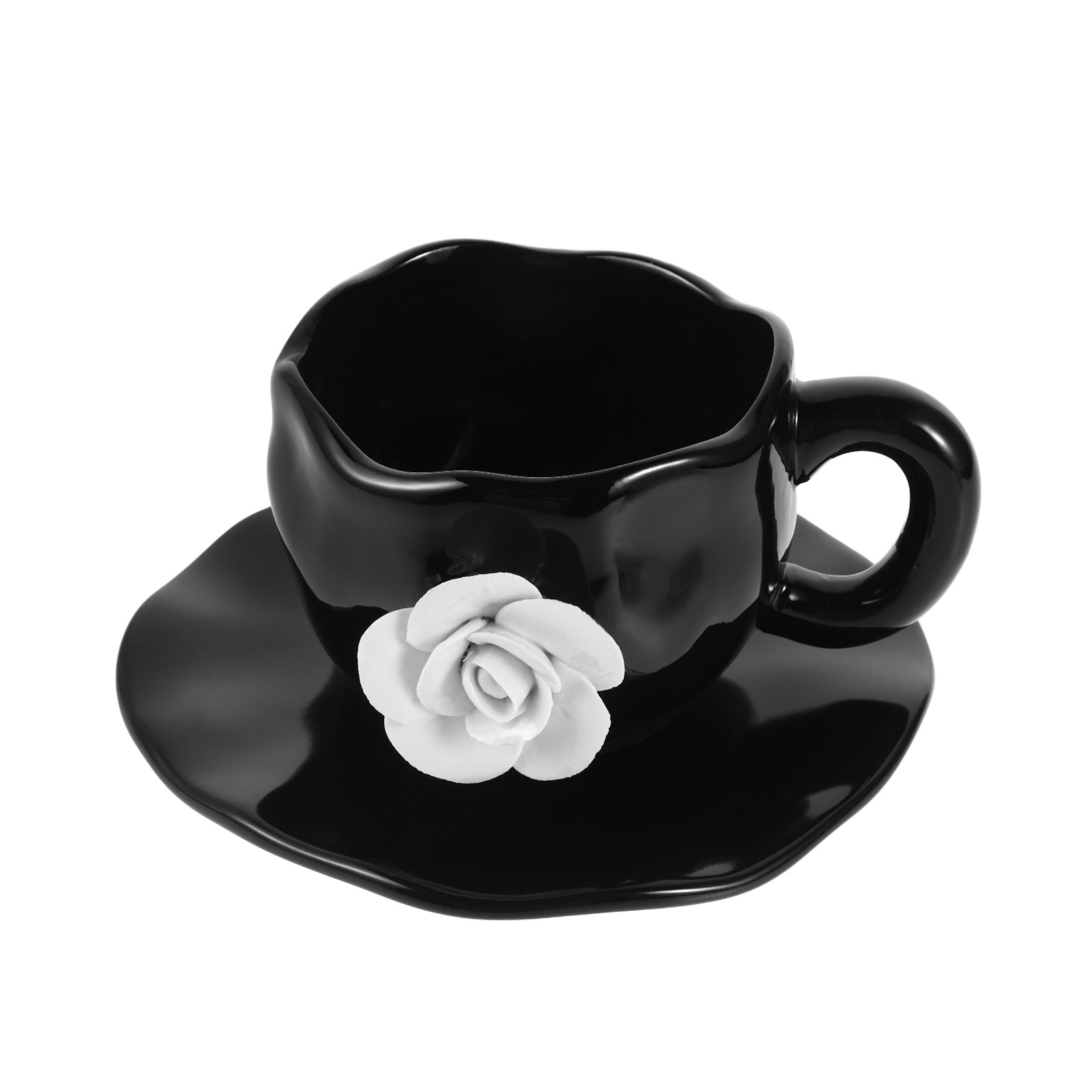1Set Floral 3D Rose Design Cer - Juice Tea Coffee 评论和价格