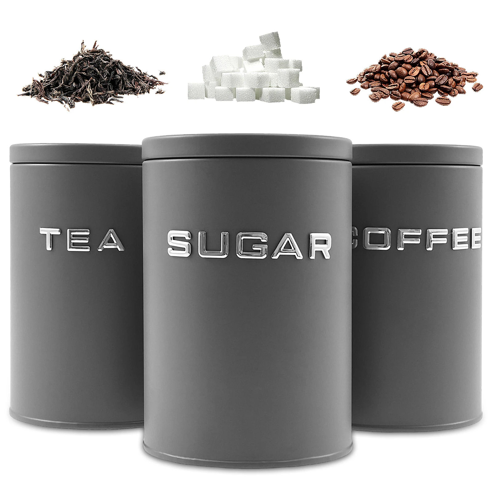 3 Pcs Tea Coffee Sugar Caniste - Coffee Tea Sugar Container Set 评论和价格