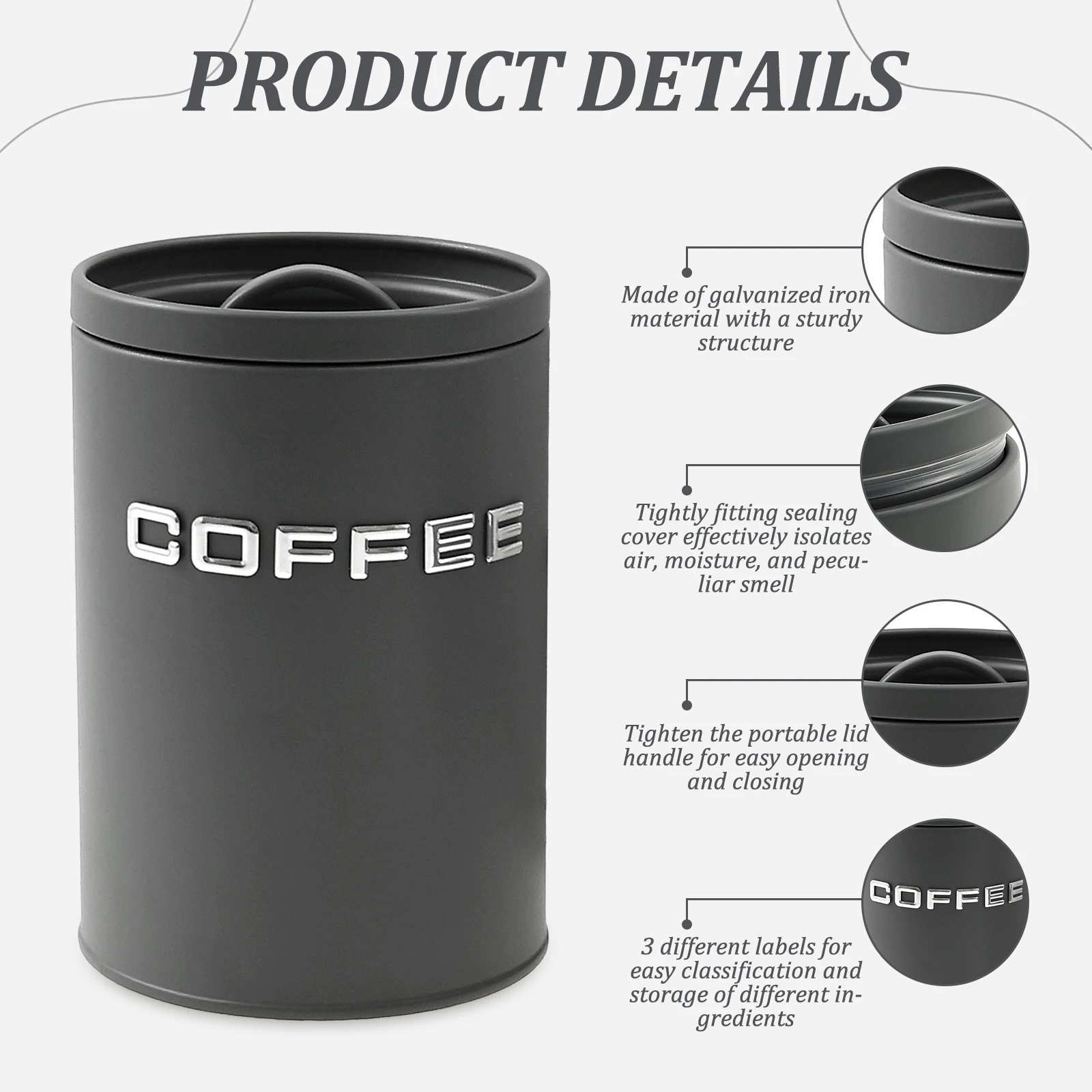 3 Pcs Tea Coffee Sugar Caniste - Coffee Tea Sugar Container Set 评论和价格
