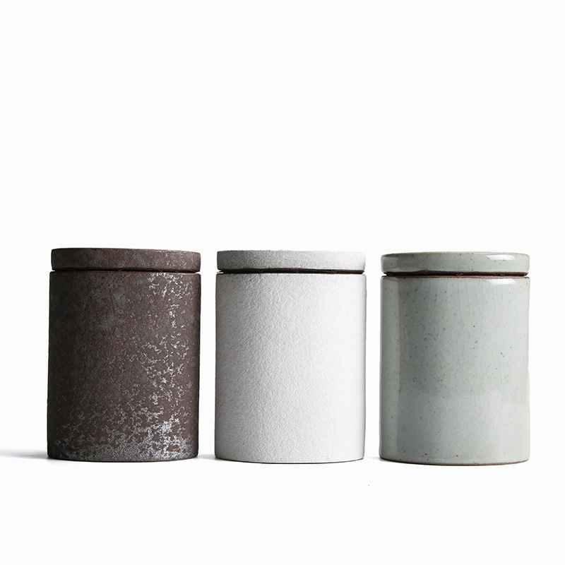 Vintage Stoneware Tea Jar Cyli - Coffee Tea Sugar Container Set 评论和价格