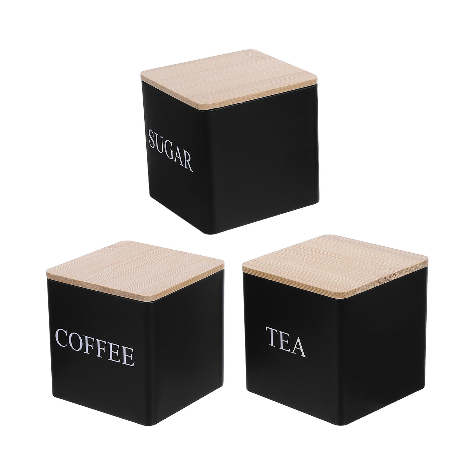 3Pcs Metal Tea Coffee Sugar Ca - Coffee Tea Sugar Container Set 评论和价格