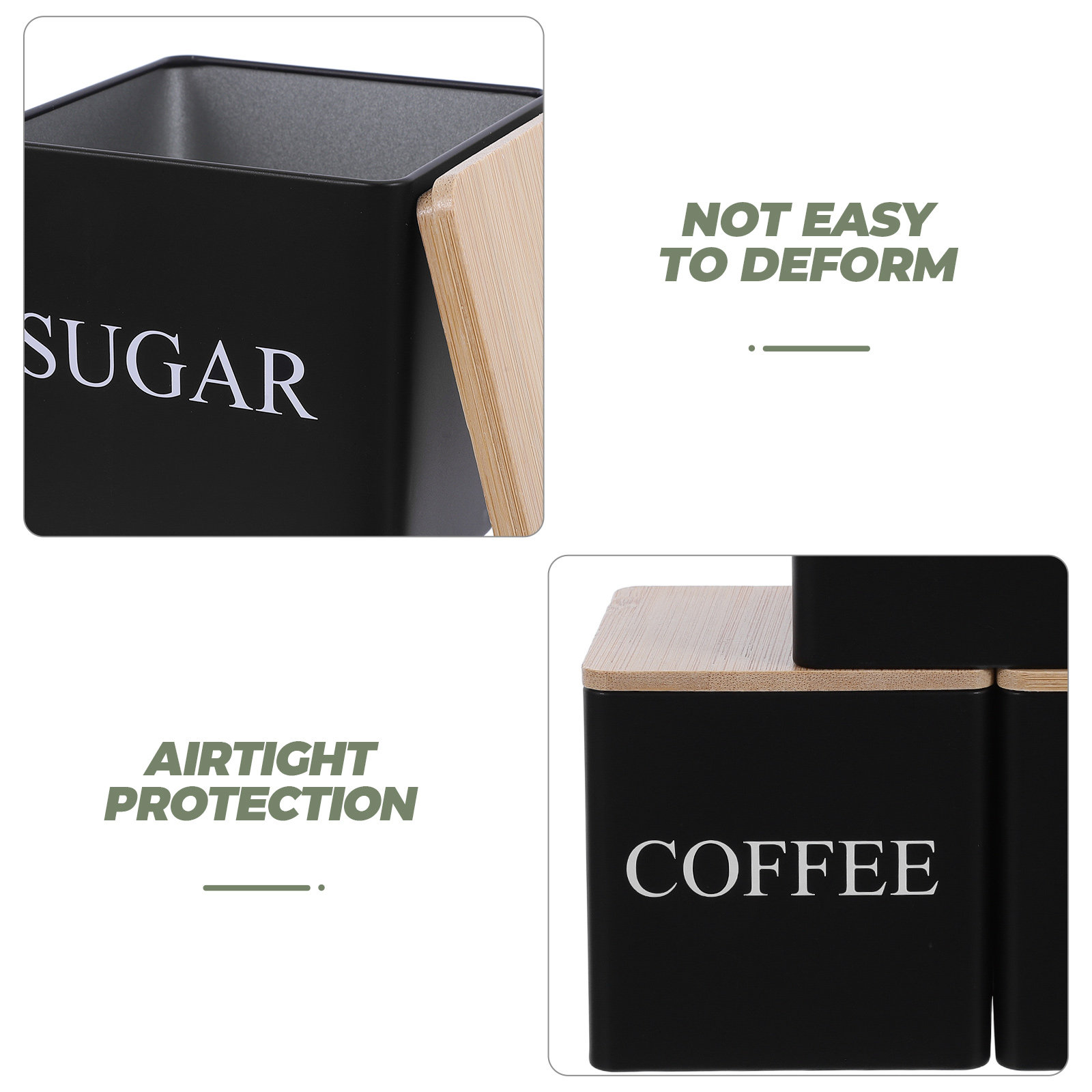 3Pcs Metal Tea Coffee Sugar Ca - Coffee Tea Sugar Container Set 评论和价格