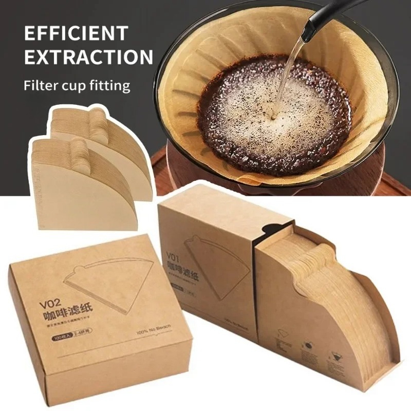 Wood Pulp 02 Cone Filter Pour  - Coffee Tea Paper Cups 评论和价格
