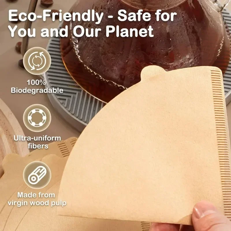 Wood Pulp 02 Cone Filter Pour  - Coffee Tea Paper Cups 评论和价格