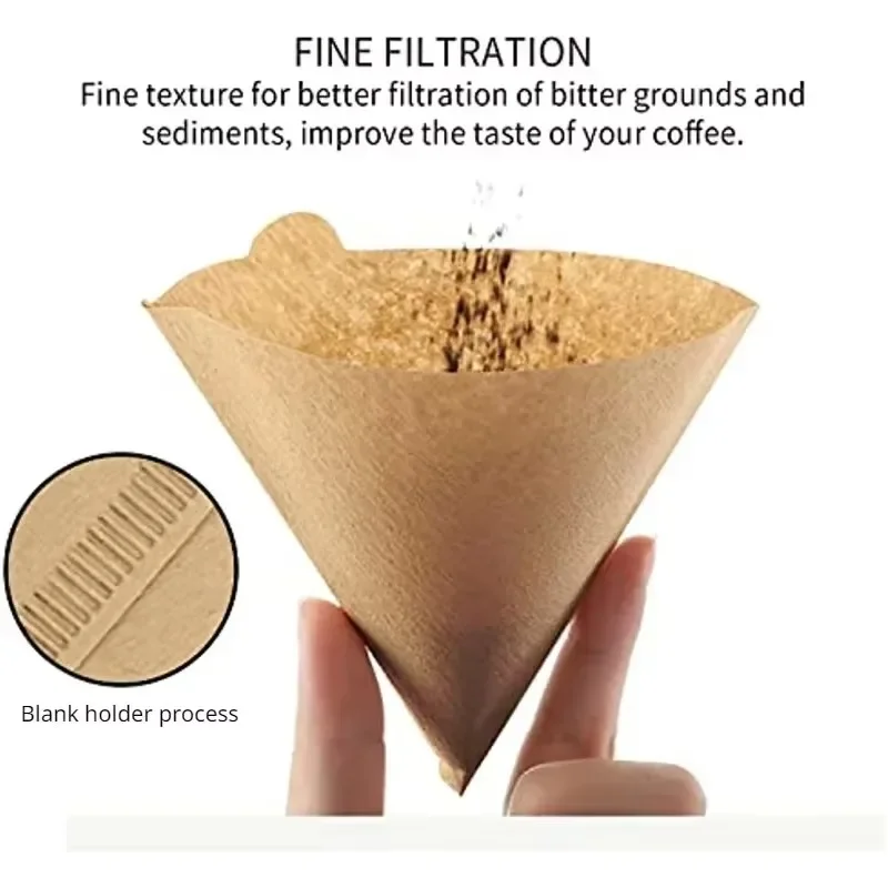 Wood Pulp 02 Cone Filter Pour  - Coffee Tea Paper Cups 评论和价格